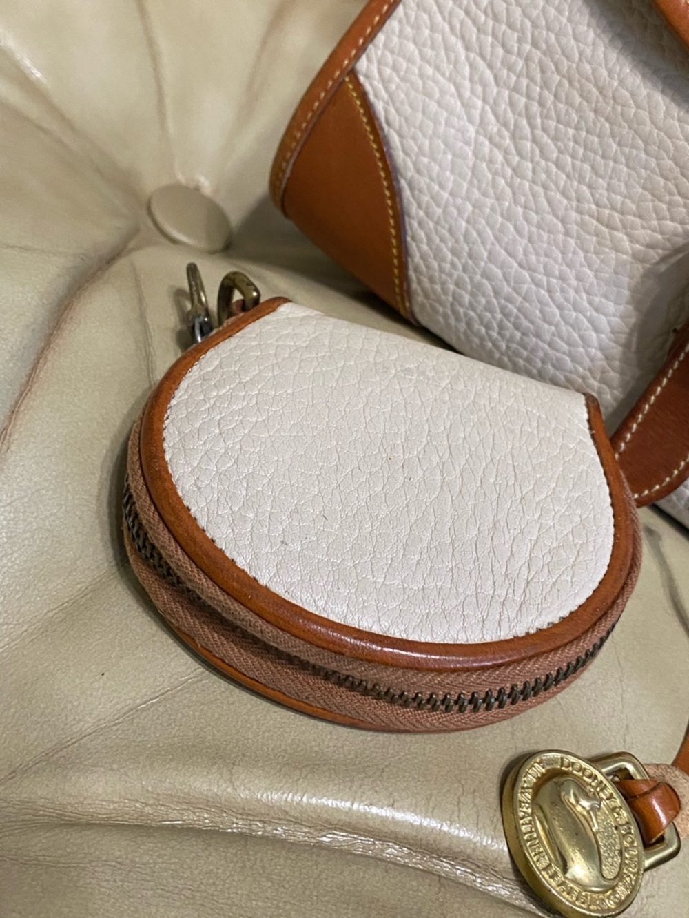 Vintage Dooney & Bourke AWL Bundle Satchel Duck Coin Wallet Pebble Leather - Picture 11 of 16
